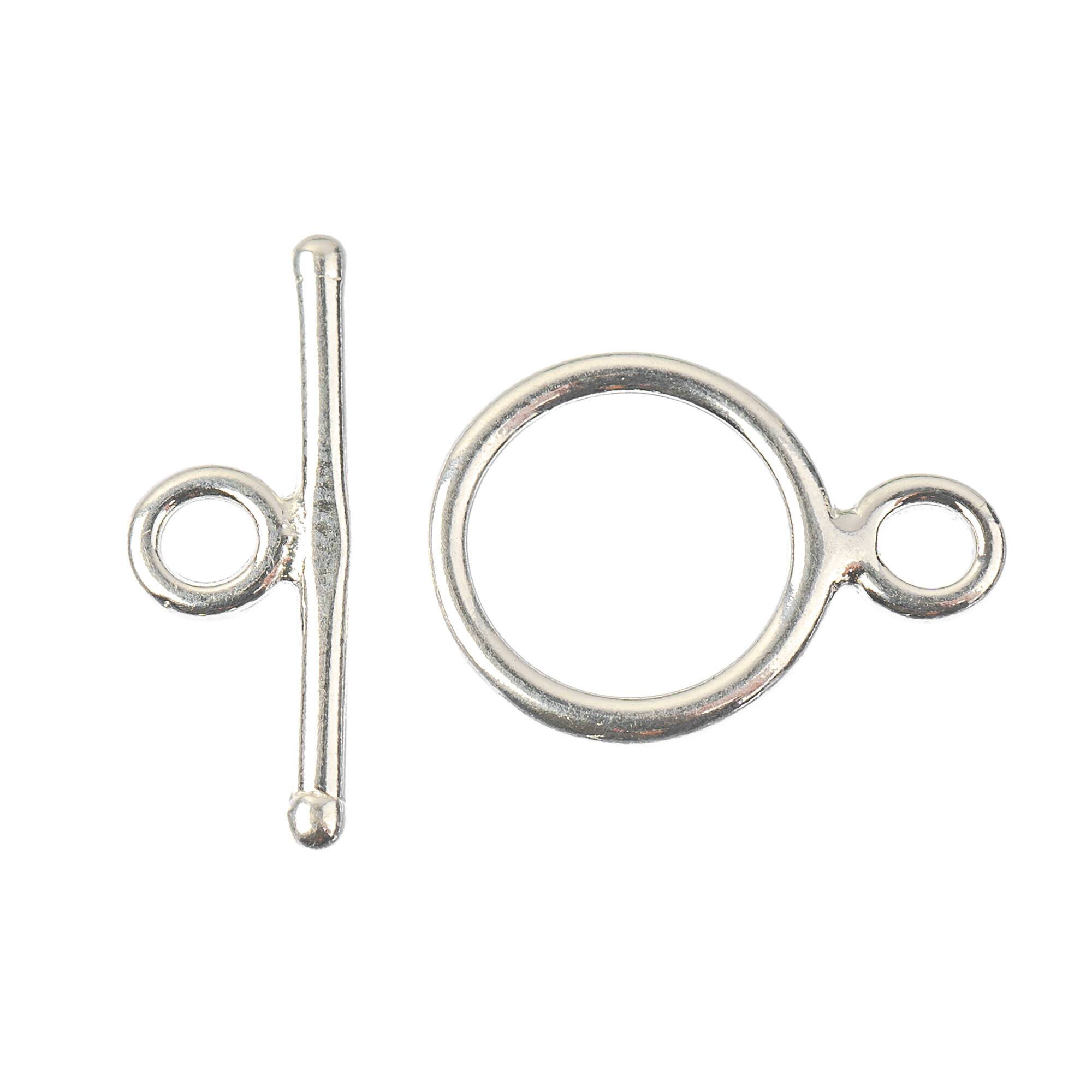6 Pack: Sterling Silver Round Toggle Clasp Set by Bead Landing™